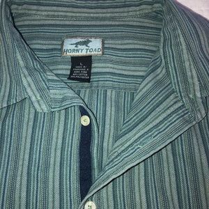 Men's Horny Toad green and blue cotton shirt L